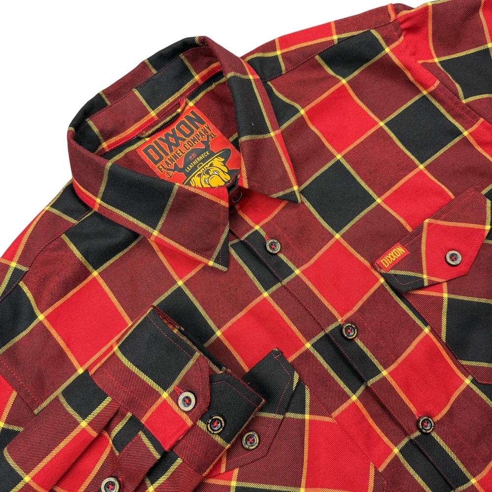 Dixxon Flannel Shirt Mens XL Red Plaid Leatherneck USMC Bulldog D-Tech Marines